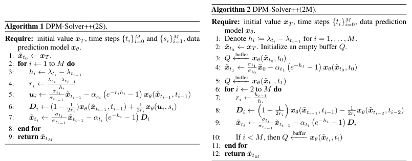 DPM-Solver++ algorithms 原论文图