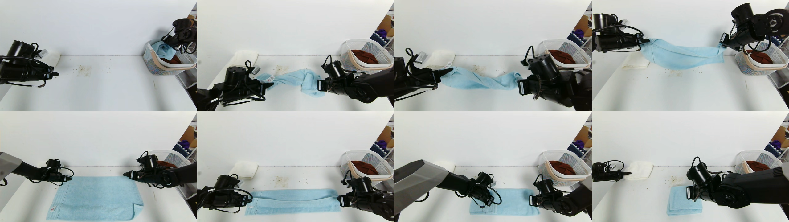 Fast-WAM real-world towel folding task