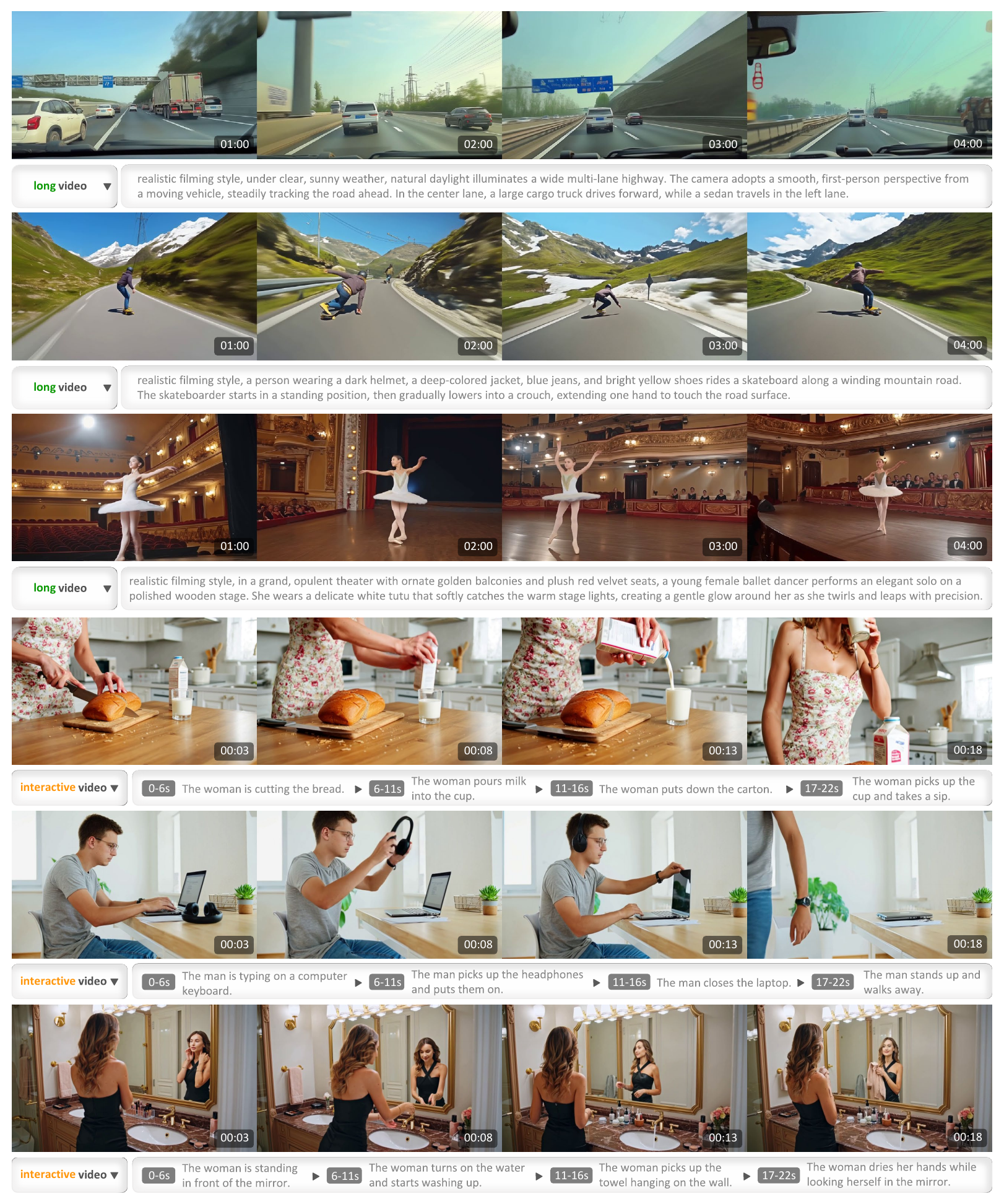 LongCat-Video long video examples 原论文图